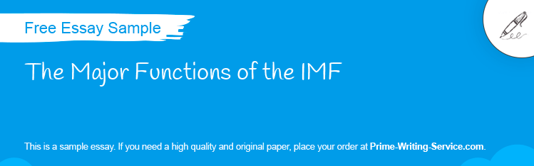 Free «The Major Functions of the IMF» Essay Sample